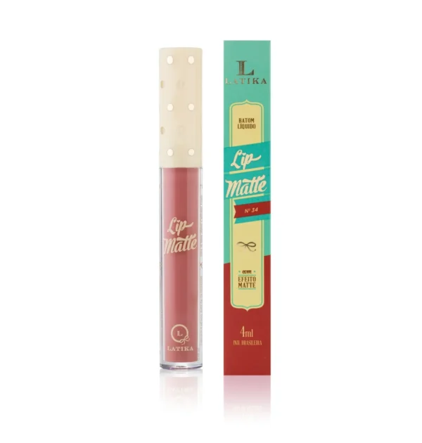 Batom Líquido Latika Lip Matte Nude Nº34