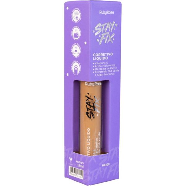 Corretivo Líquido Stay Fix ME100 - 3,9ml - Ruby Rose - Image 2
